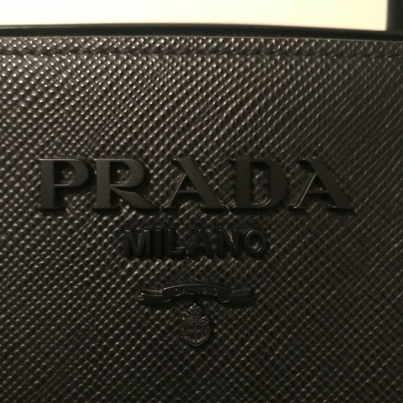 Prada Saffiano Black Monochrome Tote - Picture 4 of 5